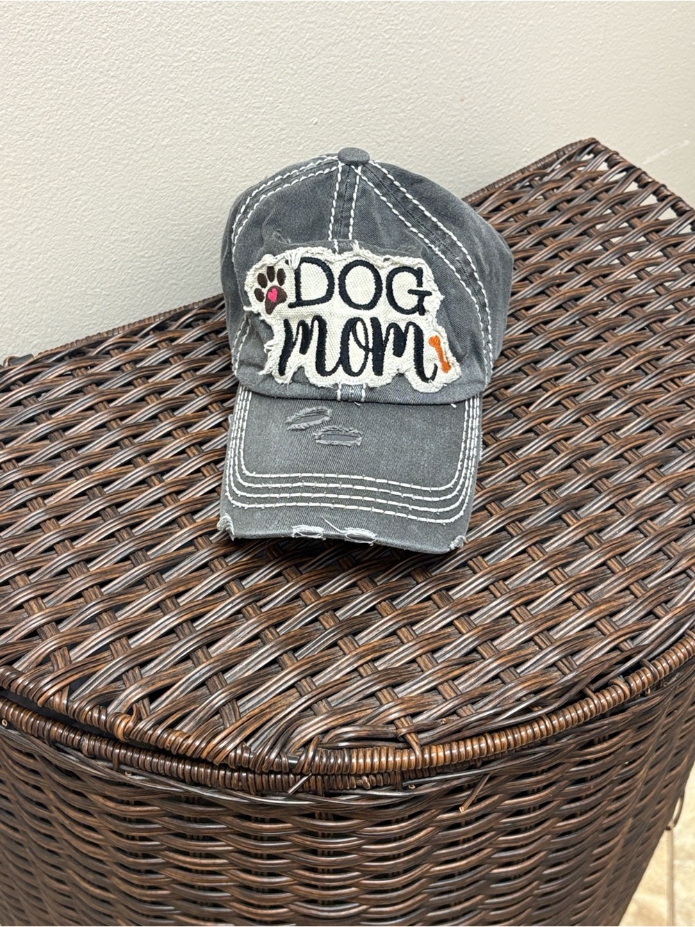 /Kbethos Vintage Baseball hat Dog Mom charcoal gray adjustable
